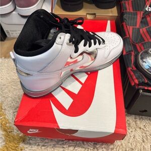 Nike Kids Silver and White High-Top Sneakers